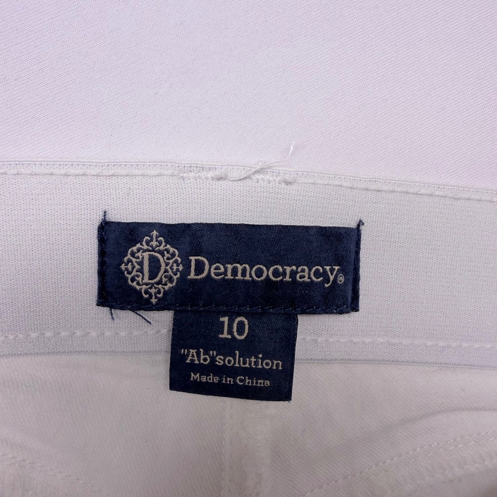 Democracy Ab solution White Straight Leg Jeans Womens 10 Stretch Denim - Picture 3 of 10